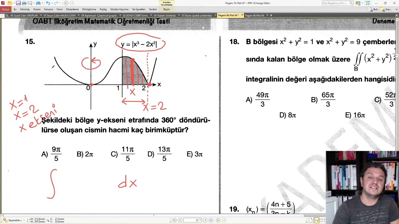 07 Karma ÖABT 2026 Harika Limit,Türev ve İntegral soruları. Soyut Cebir Halka, Grup. Dizi Monotonluk