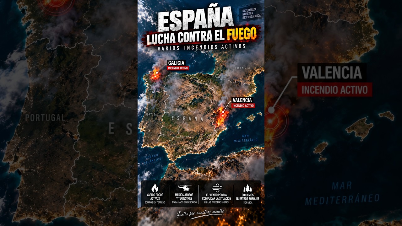 🔥 INCENDIOS EN ESPAÑA HOY: Valencia y Galicia en alerta