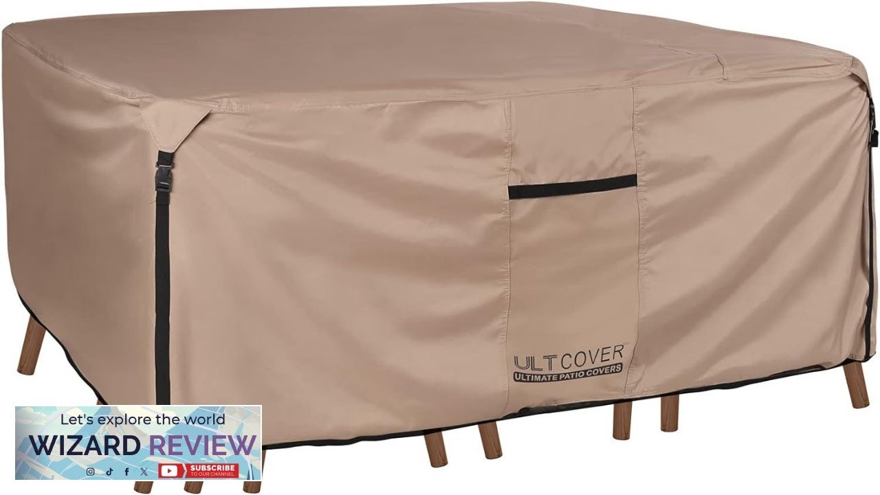 ULTCOVER Rectangular Patio Heavy Duty Table Cover 600D Tough Canvas Waterproof Review