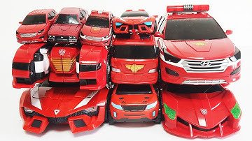헬로 카봇 또봇 빨간색 총출동! 재미있는 장난감 자동차 변신 놀이! Hello Carbot Tobot Red car toys transformation play
