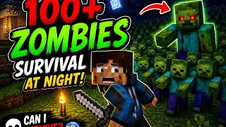 100 Zombies Attack at Night 😱 | Survival Challenge #minecraft #survival