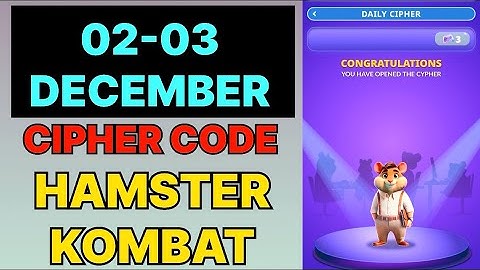 Hamster Kombat Dev Game Daily Cipher 02 December | Hamster Kombat Daily Cipher Code 02 December 