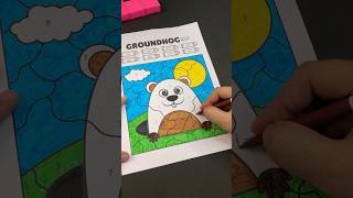 Groundhog Coloring Page For Kids | Color By Number Morning Work #colorbynumber