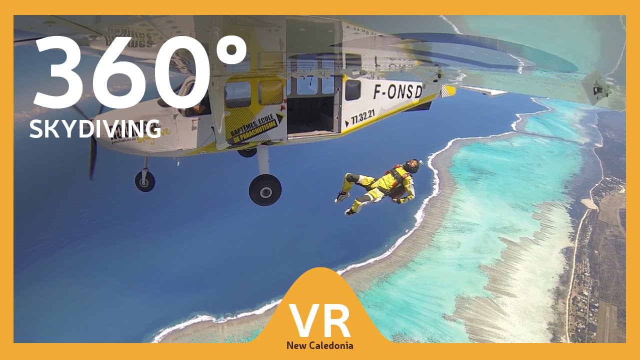 360 video viewer 360° video: Skydiving - Discover the many worlds of New Caledonia