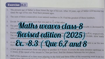 maths weaves class 8 chapter 8 solutions exercise 8.3| class 8  maths ex-8.3 |linear equation