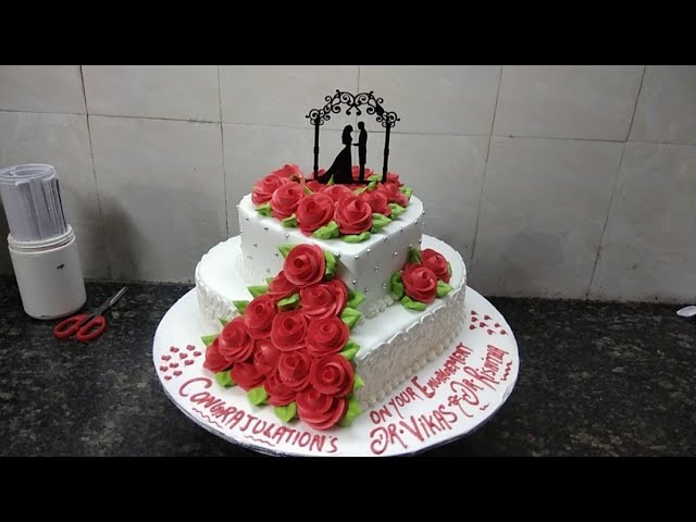 Heart Shape Two Tire Engagement Cake Best Design Making By Cool Cake Master Youtube