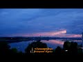 timelapse stock footage Rybinsk river Volga floodgates sunset thunderstorm