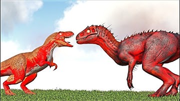 ALPHA TORVOSAURUS (WILD ARK DINOS) VS ALPHA INDOMABLE REX (NEW INDOM)(ARK SURVIVAL EVOLVED BATTLE)