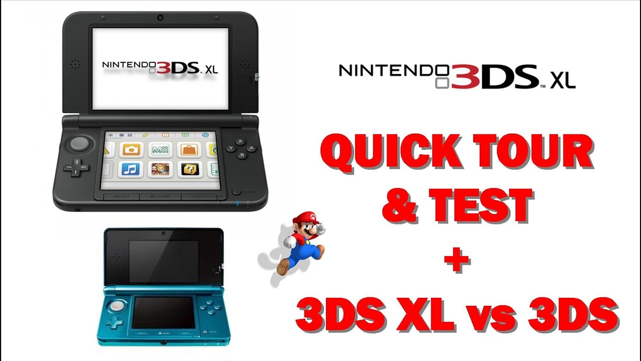 Nintendo 3DS XL - Quick Tour & Test + 3DS XL VS 3DS + Size + Controls +  Handling + Mario VS Mario - YouTube