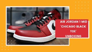 Air Jordan 1 Mid 'Chicago Black Toe' Unboxing! - YouTube