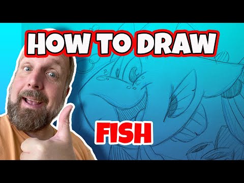 How to draw a cute cartoon fish