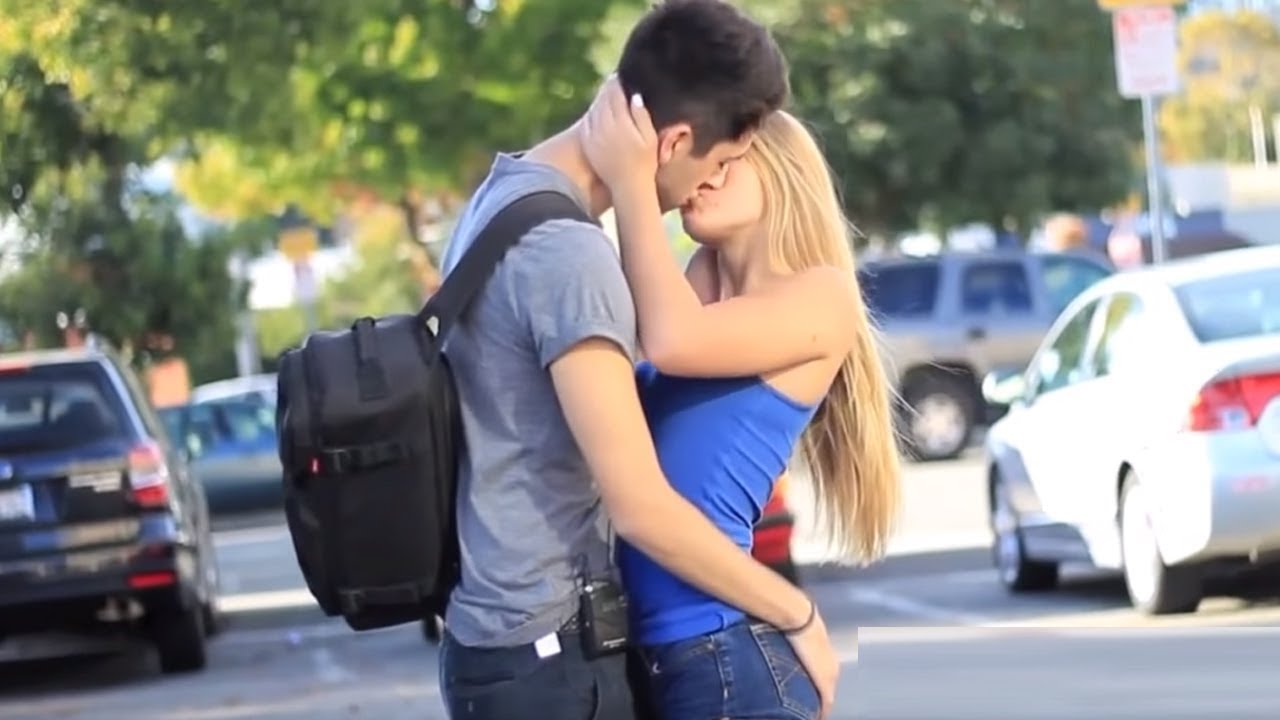 Kissing Prank Extreme Hot Girl Staring Contest Prank Invasion