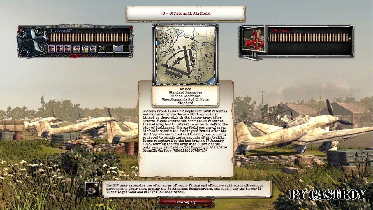 Company of Heroes 2: How to install cheatcommands mod for testing units