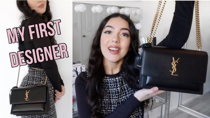 BUYING MY FIRST DESIGNER BAG (YSL)  SAINT LAURENT SUNSET CHAIN WALLET  UNBOXING 2020 