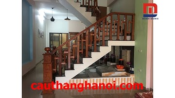 Cầu thang gỗ con tiện hình Ziczac thi công và lắp đặt tại Hà Nội
