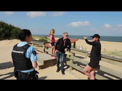 Plage du Métro à Tarnos : la gendarmerie fait de la prévention .