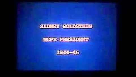 NCFR History - Sidney Goldstein, 5th NCFR President