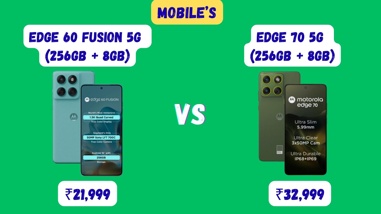 Motorola Edge 60 Fusion vs Edge 70 🔥 Worth ₹11,000 Extra?