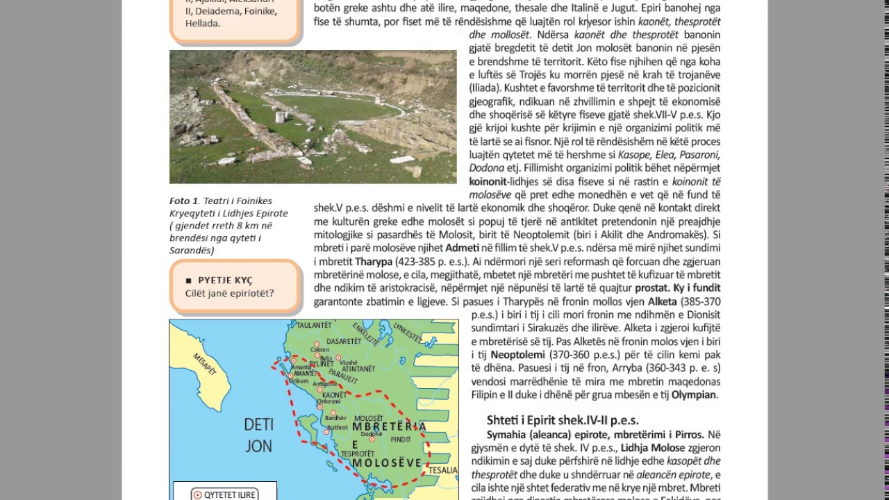 Historia 11 FILARA Tema 1 mesimi 6 Shteti i Epirit YouTube