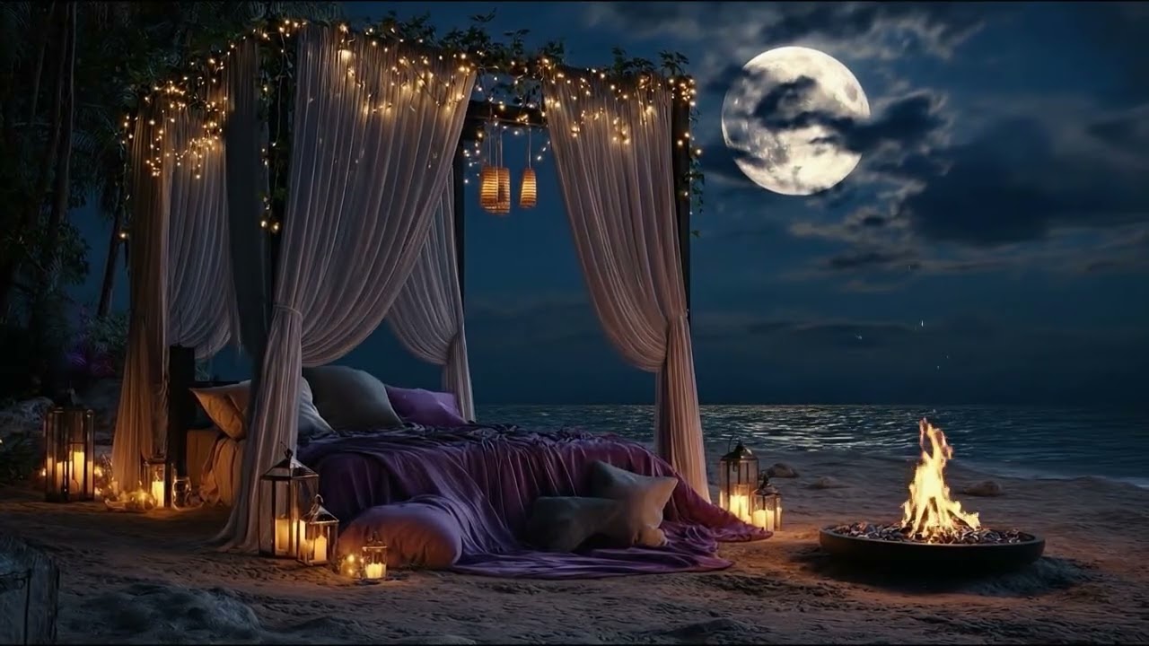 Deep Sleep Piano Music with Ocean Waves | Calm Night Sounds