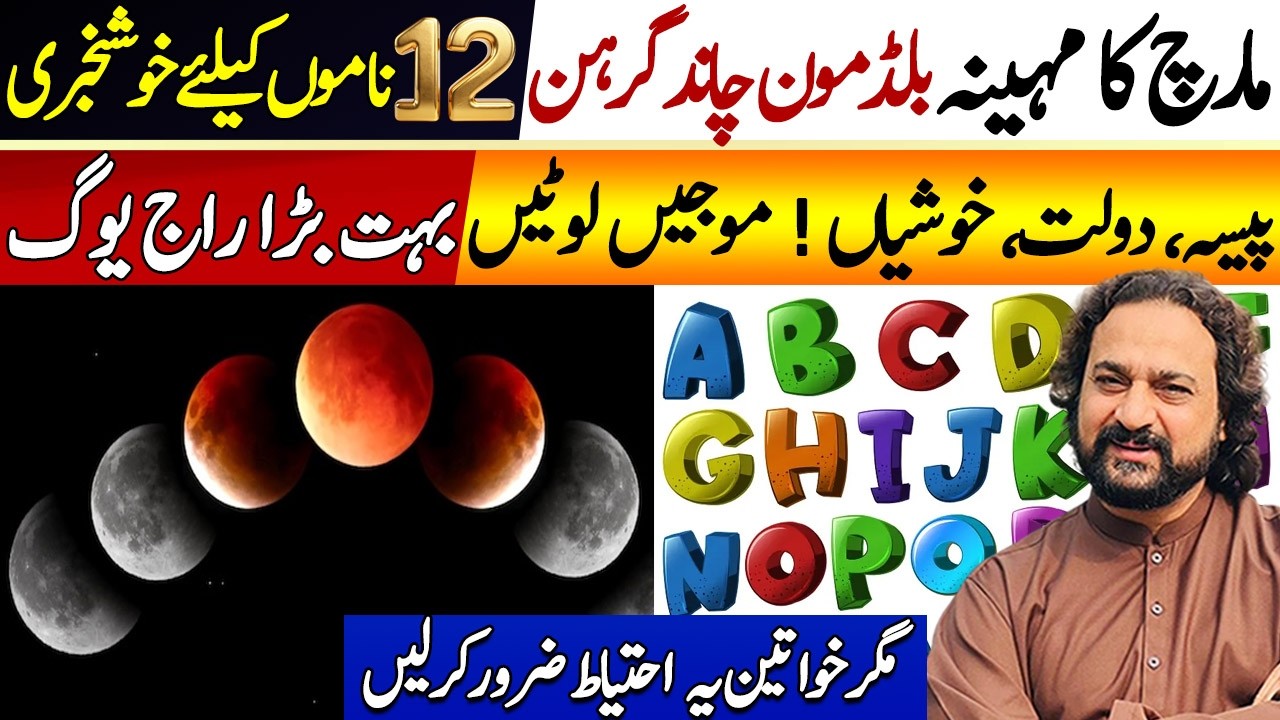 Blood Moon Chand Grahan | March Month Good News for 12 Lucky Names | Astrologer Dawood Gee Dawood
