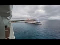 Carnival glory undergoing quick repairs in order to depart cozumel after crashing carnival legend