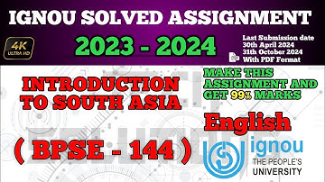 BPSE 144 SOLVED ASSIGNMENT 2023-24 IN ENGLISH | BPSE 144 SOLVED ASSIGNMENT 2024 | #BPSE144 IGNOU