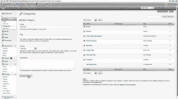 Creating subcategories