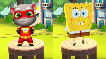 Tag with Ryan SpongeBob SquarePants vs Talking Tom Hero Dash - All Characters Android Gameplays