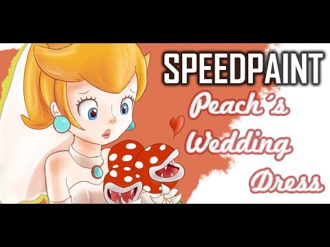 princess-peach-wedding-dress-|-speedpaint