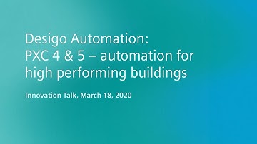 Desigo automation: PXC 4 & 5
