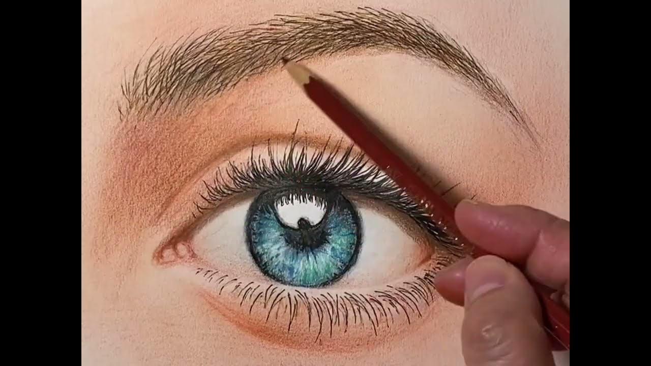 彩铅画color pencil drawing——眼睛（LilingF.) - YouTube