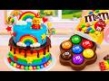 Magical Rainbow Cake with M&M Candy 🌈 Beautiful Cake Tutorial✨Tiny Treat Creations