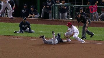 ATL@WSH: Rendon tags out Aybar in the 9th