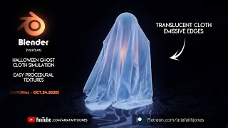 Blender 2.9 | Halloween Ghost Cloth Simulation + Easy Procedural Textures | 4K PREVIEW