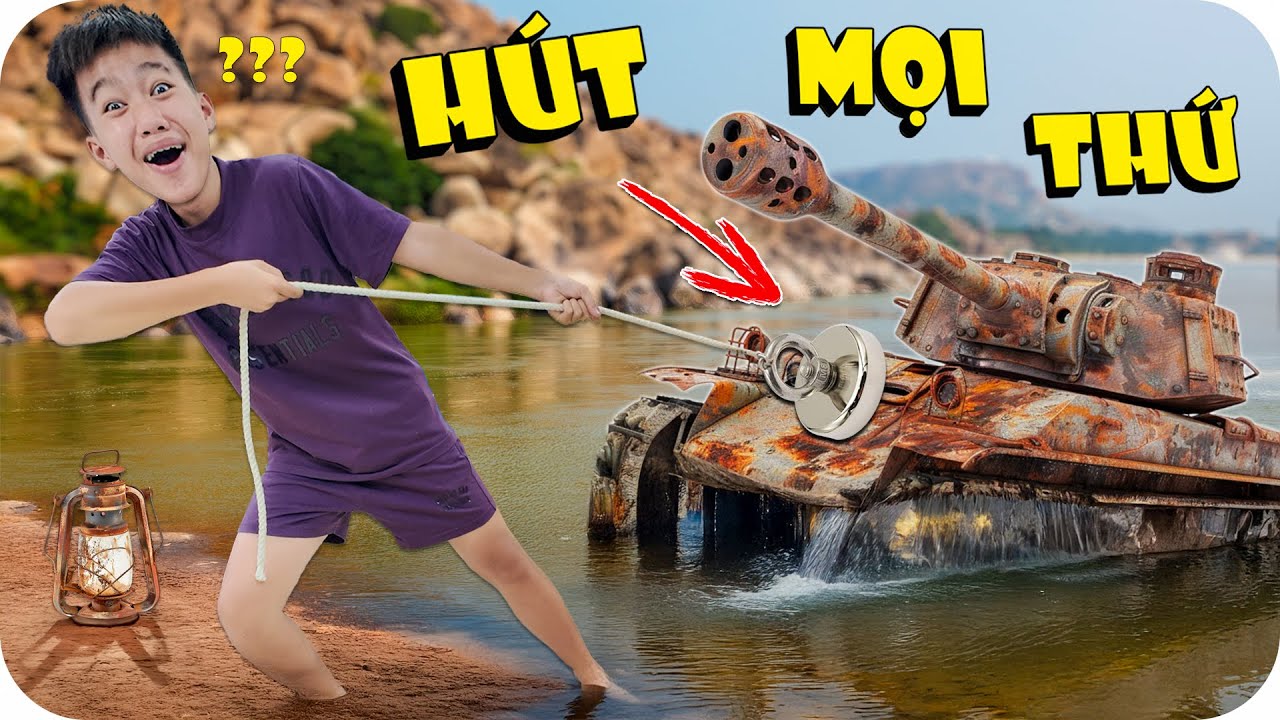 Hút Sạch Kim Loại Dưới Đáy Sông Bằng Nam Châm | Bất Ngờ Kéo Được Kho Báu | Min Min TV Minh Khoa
