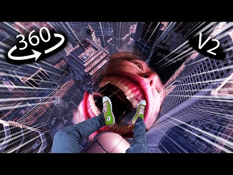 360° FEAR OF HEIGHTS! FALL AND TITAN EATS YOU V2! VR Experience