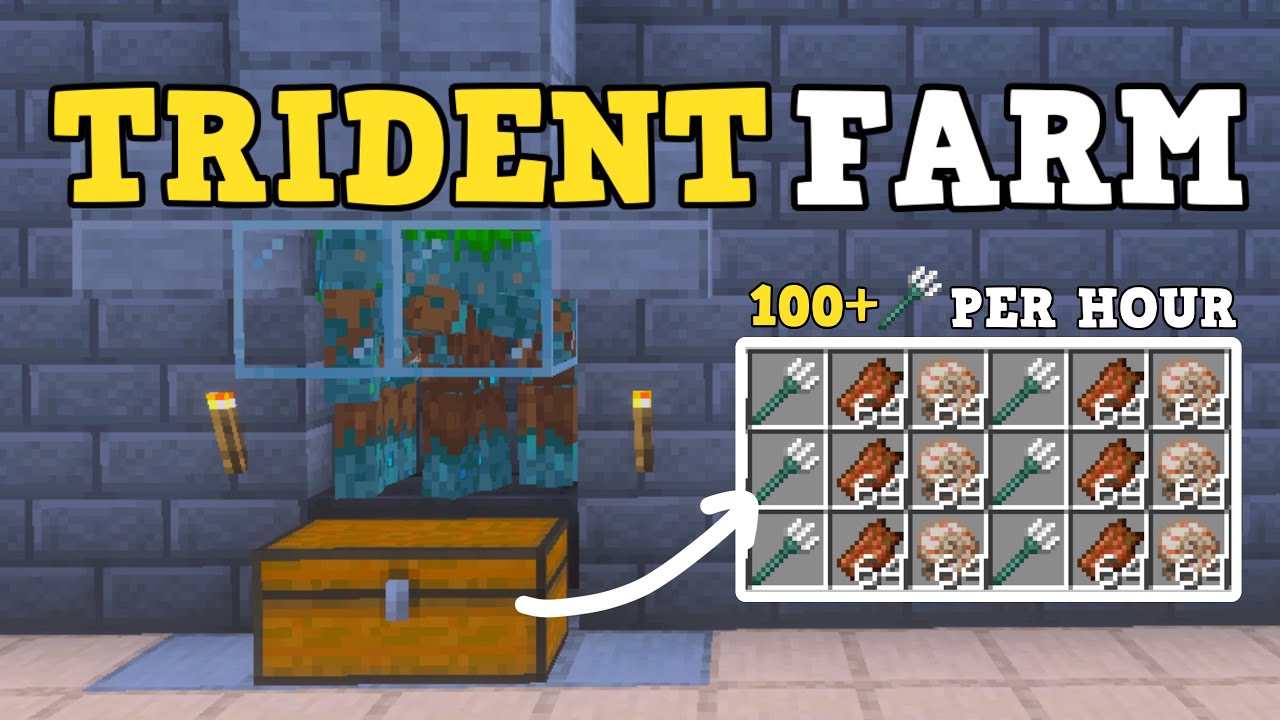Trident Farm Java Easy EASY TRIDENT FARM FOR 1.21 Minecraft Bedrock ! - YouTube