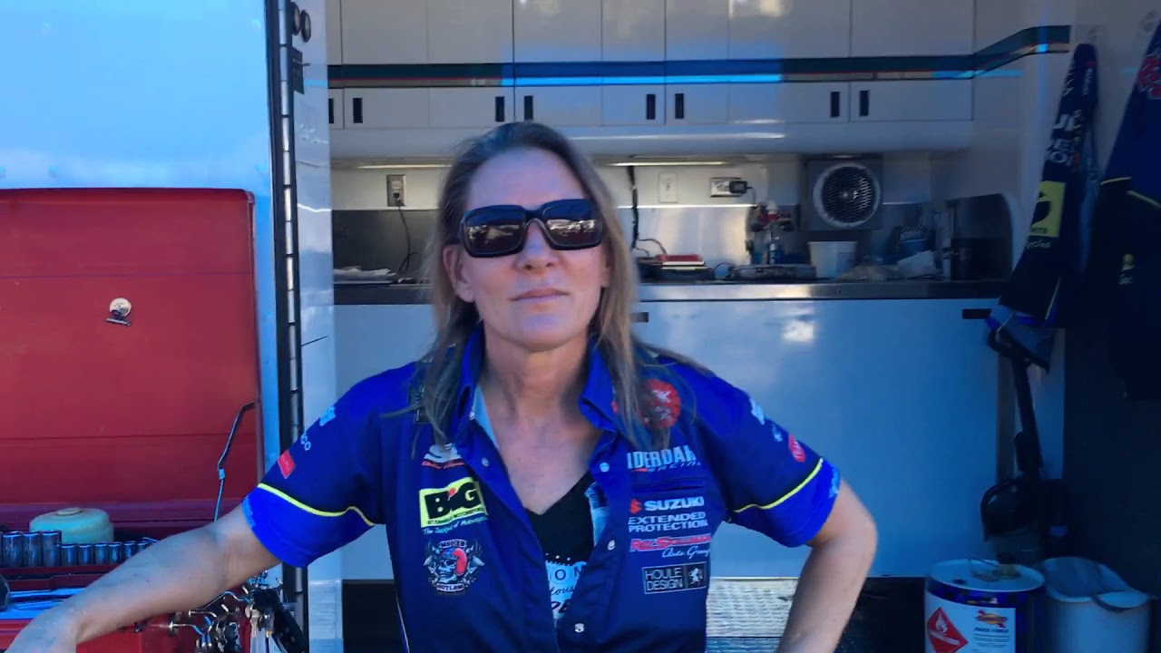 NHRA Pro Stock Motorcycle Racer Karen Stoffer on the Countdown
