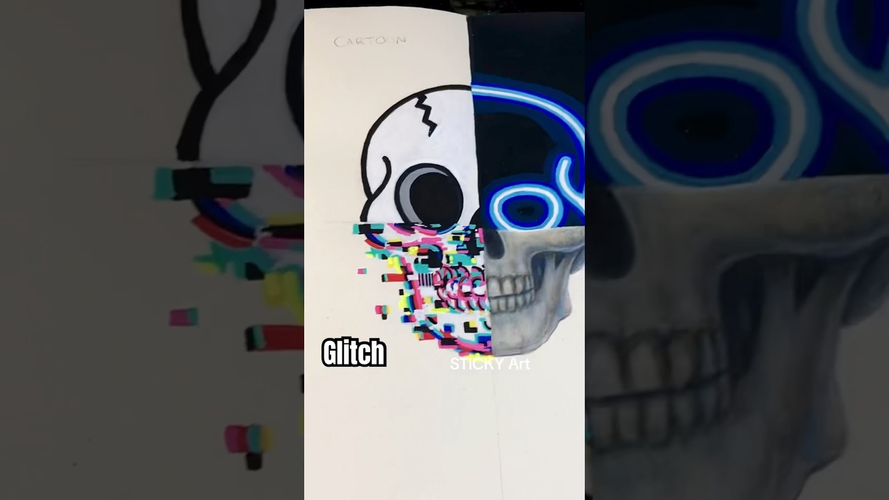 Drawing a Skeleton 💀 in 4 Different Styles! All 4 Parts In 1 