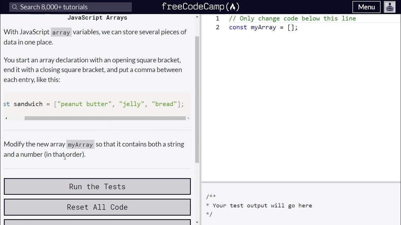 Store Multiple Values in one Variable using JavaScript Arrays - FCC ...