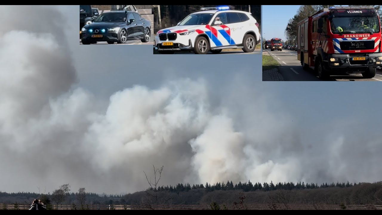 (GRIP 3, Natuurbrand) 51x hulpdiensten met spoed bij en naar zeer grote natuurbrand in Ede.
