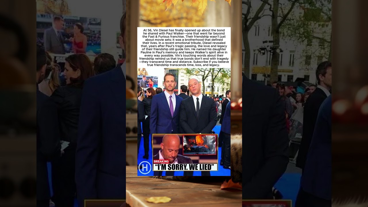💔 VIN DIESEL'S HEARTFELT TRIBUTE TO PAUL WALKER 🌟