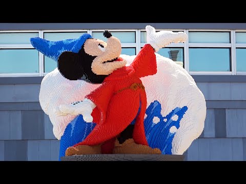 Sorcerer Mickey Mouse From Disney's Fantasia New LEGO Display at Disney Springs LEGO Store 2021