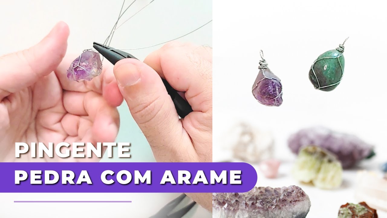 Pingente de Pedra com Arame - Como castroar pedra