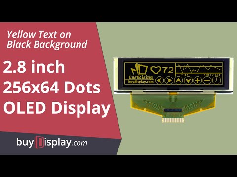 Yellow 2.8 inch OLED Display 256x64 Graphic Module SSD1322 Controller