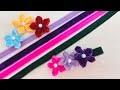 Diy how to make velvet ribbon flowers flower hair clip 246