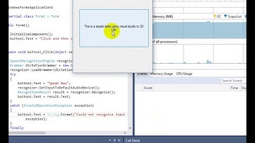 Simple demo of .NET speech recognition on Windows 10