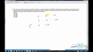 GMAT Math Tutorials - Arithmetic: Mixtures and Alligation - 3