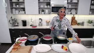 Carla Hall Sweet Heritage 10 Nonstick Fry Pan w/ Glass Lid on QVC